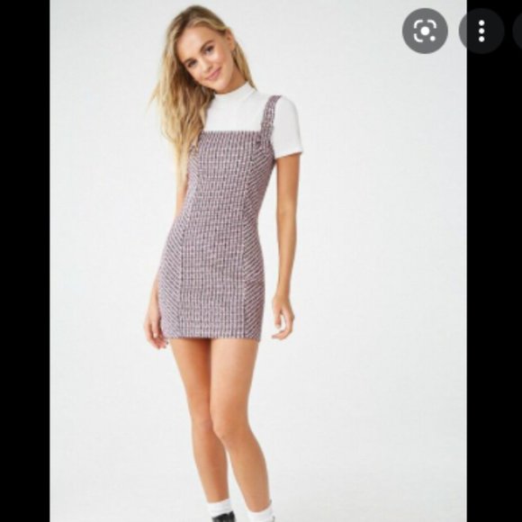 Forever 21 Tweed Pinafore Dress with buckle straps - Picture 3 of 10
